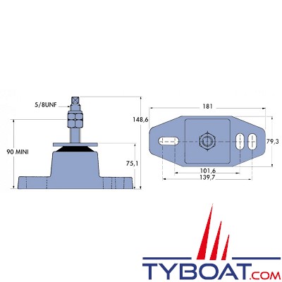 Support moteur compact 136kg tige 5/8