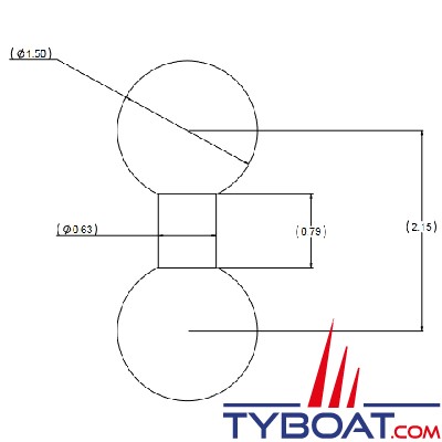 Ram Mounts - Adaptateur double boule C - RAM-230U