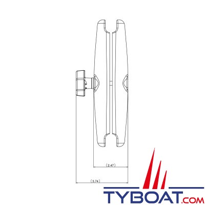 Ram Mounts - Bras long pour boule C - RAM-D-201U-D