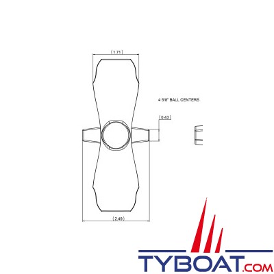 Ram Mounts - Bras moyen pour boule C - RAM-201U