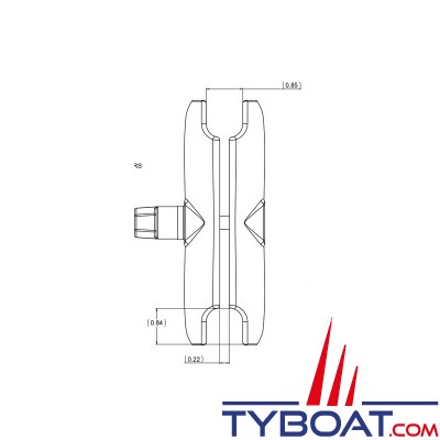 Ram Mounts - Bras moyen pour boule C - RAM-201U