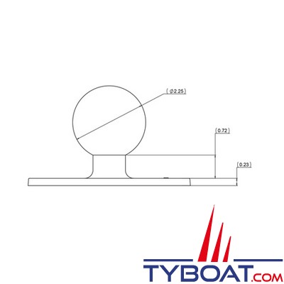 Ram Mounts - Platine rectangulaire avec boule D - RAM-D-202U-25