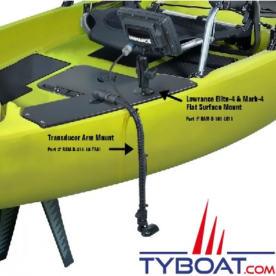 Ram Mounts - Support de sonde flexible pour Kayak - boule B - Boule B - RAM-B-316-18-TRA1