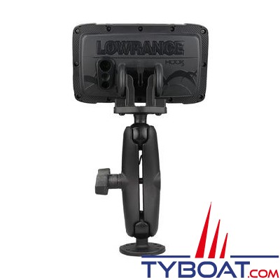 Ram Mounts - Support Horizontal pour Lowrance Hook²-4 et Reveal 5 - boule C - RAM-101-LO12