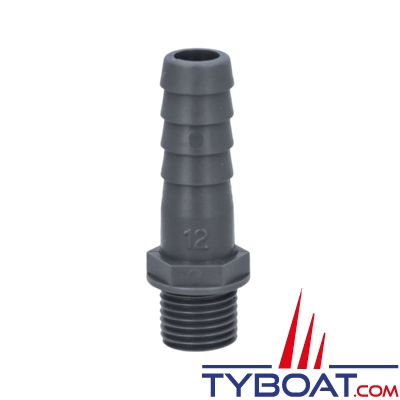 Randex - Raccord annelé droit PP - pour tuyau de Ø 12mm - Raccords BSP 1/4