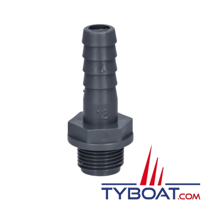 Randex - Raccord annelé droit PP - pour tuyau de Ø 12mm - Raccords BSP 3/8