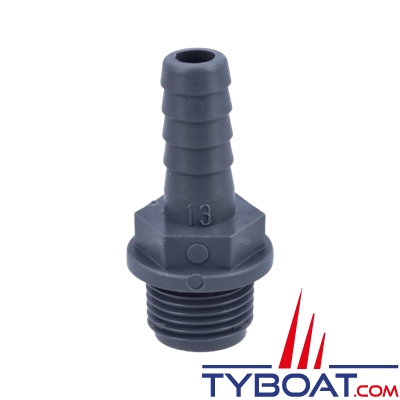 Randex - Raccord annelé droit PP - pour tuyau de Ø 13mm - Raccords BSP 1/2