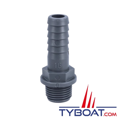 Randex - Raccord annelé droit PP - pour tuyau de Ø 16mm - Raccords BSP 1/2