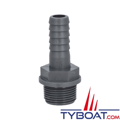 Randex - Raccord annelé droit PP - pour tuyau de Ø 16mm - Raccords BSP 3/4