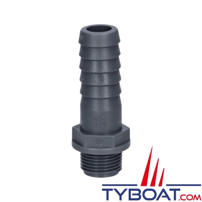 Randex - Raccord annelé droit PP - pour tuyau de Ø 16mm - Raccords BSP 3/8