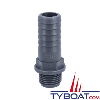 Randex - Raccord annelé droit PP - pour tuyau de Ø 20mm - Raccords BSP 1/2