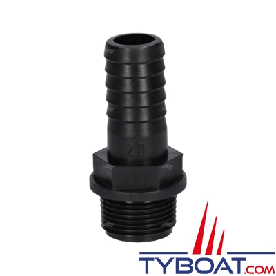 Randex - Raccord annelé droit PP - pour tuyau de Ø 20mm - Raccords BSP 3/4