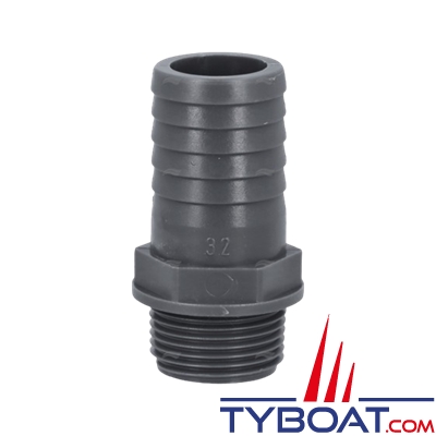 Randex - Raccord annelé droit PP - pour tuyau de Ø 32mm - Raccords BSP 1