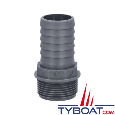 Randex - Raccord annelé droit PP - pour tuyau de Ø 35mm - Raccords BSP 1