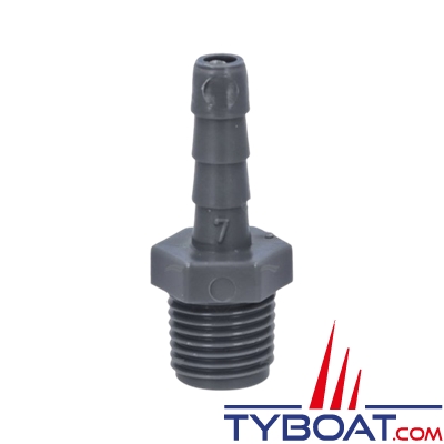 Randex - Raccord annelé droit PP - pour tuyau de Ø  7mm - Raccords BSP 1/4