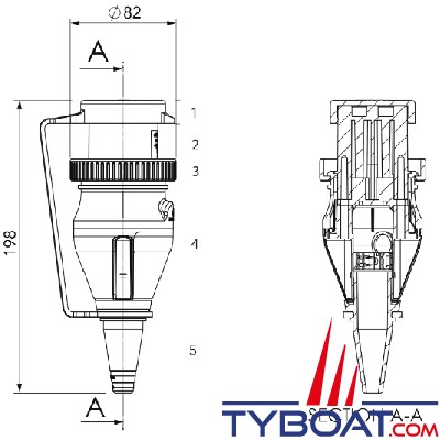 Ratio Electric - Connecteur de bord femelle - 2P + T - 250v 32A 