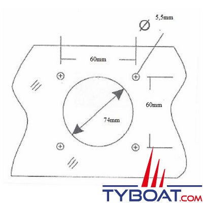 Ratio Electric - Socle de bord inox - mâle 2P + T - 250v-32A 