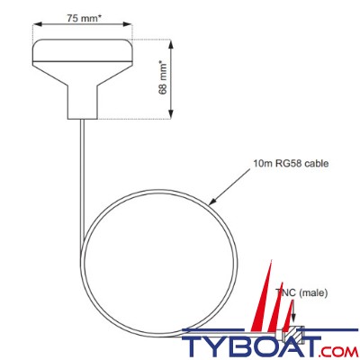 Raymarine - Antenne GPS passive GA200 pour Axiom PRO, XL et AIS