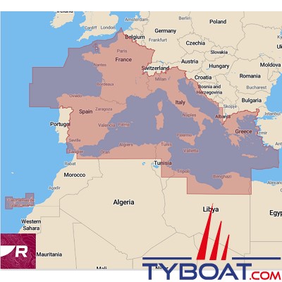 Raymarine - Carte Micro SD préchargée - Cartographie LightHouse zone Méditerrannée