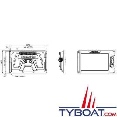 Raymarine - Elément 12 S - Écran GPS/GNSS - Wi-Fi - cartographie Lighthouse Europe du Nord - sans sonde