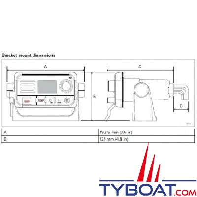 Raymarine - Émetteur-récepteur VHF Ray53 avec GPS intégré - NMEA2000 et NMEA0183