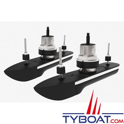 Raymarine - Pack 2 Sondes bâbord/tribord RVM-420 RealVision Max - Traversante inox 20° (Câble Y + câble extension 8 mètres)
