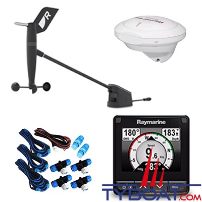 Raymarine - Pack Girouette/anémomètre pour mât rotatif RSW WIRED + AR200 + I70S + câblage