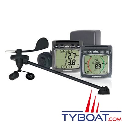 RAYMARINE - Pack sans fil speedo/sondeur/vent avec Triducer traversant Tacktick T108