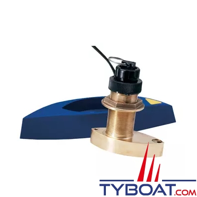 Raymarine - Sonde analogique tri-fonctions Profondeur/Vitesse/Température traversante bronze - câble 13,8m