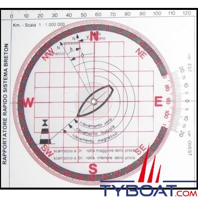 Régle intégrale Osculati avec rapporteur plastique transparent 380 x 94 mm