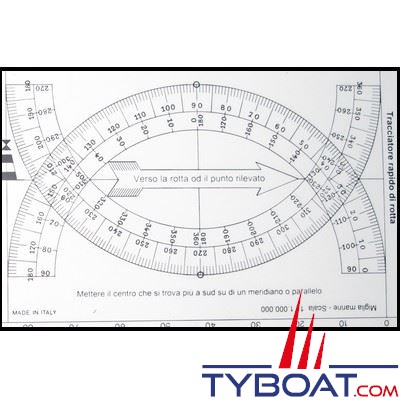 Régle intégrale Osculati avec rapporteur plastique transparent 380 x 94 mm