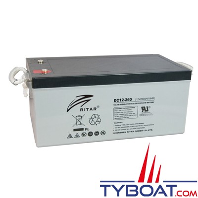 Ritar - Batterie AGM DC12-260 - 12 V 260 A - Terminaison F14 (M8)