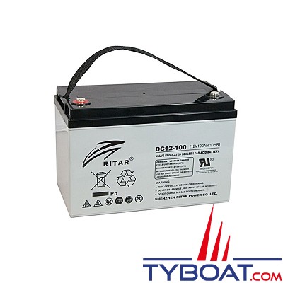 Ritar - Batterie AGM DC12-100 - 12 V 100 A - Terminaison F12 (M8)