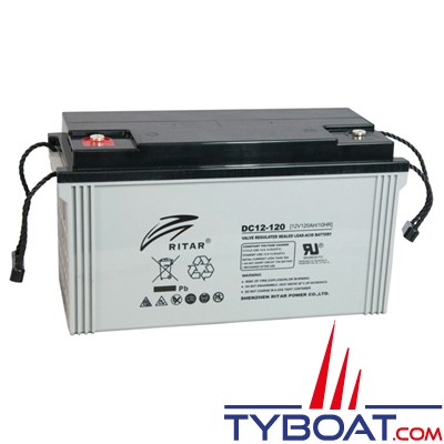 Ritar - Batterie AGM DC12-120 - 12 V 120 A - Terminaison F12 (M8)