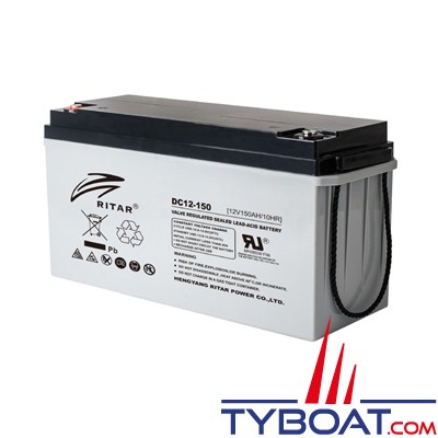 Ritar - Batterie AGM DC12-150 - 12 V 150 A - Terminaison F12 (M8)