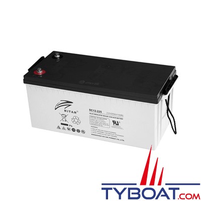 Ritar - Batterie AGM DC12-225 - 12 V 225 A - Terminaison F10 (M8)