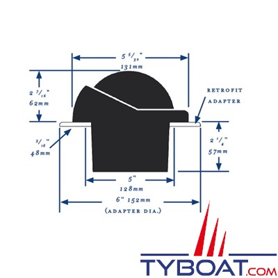 RITCHIE - Compas à encastrer HF-742 série Helmsman - couleur noir / lecture noire