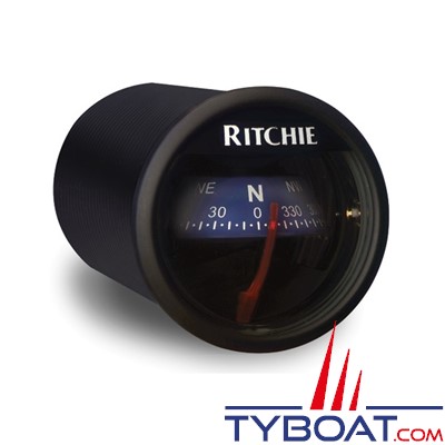 RITCHIE - Compas pour tableau de bord X-21BU  série RitchieSport - couleur noir / lecture bleue