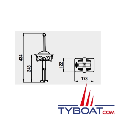 Riviera - Boîtier de commande moteur CB01 - bi-leviers droit inverseur + gaz (inverseur à gauche) avec sécurité - noir