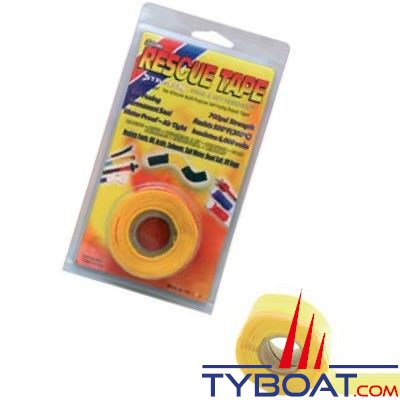 Rouleau silicone autofusionnant Rescue Tape longueur 3,65 m x largeur 2,55 cm jaune