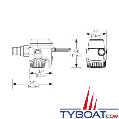 Rule - Pompe de cale Rule-Mate RM800B - automatique - 3566 L/H - 12V