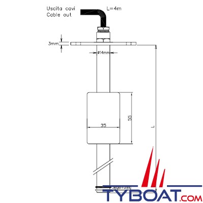 San Giorgio S.E.I.N - Sonde de niveau VSG - 12/24V - 300-10 Ohms
