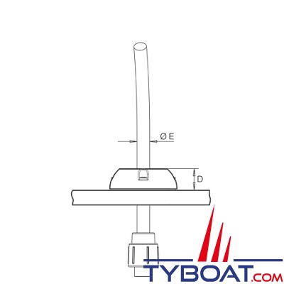 Scanstrut - Passe câble à entrée verticale pour connecteur jusqu'à Ø30 mm / câbles de 9 à 14 mm - Inox