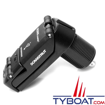 Chargeur USB étanche Scanstrut ROKK Tile - Double Port USB-A/USB-C 12/24V Pour Bateau Et Camping-car
