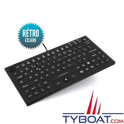 Seatronic - Clavier rigide étanche rétroéclairé -  IP68 - 220*110 mm