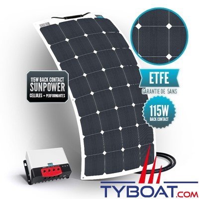 Seatronic - Kit panneau solaire souple 115 watts - 12 volts - Régulateur MPPT 