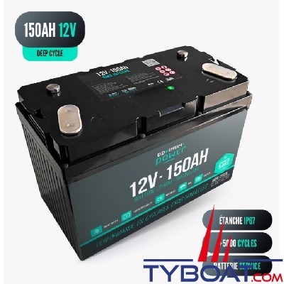 Optimum Power - Batterie lithium Service - 12 Volts 150Ah - 330x173x215 mm