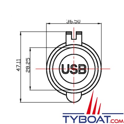 Prise USB double- 2 sorties QC 3.0 - charge rapide 