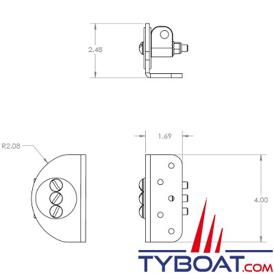 Seaview - Platine ajustable pour support voilier SM-18-U, SM-18-R , SM-10-A