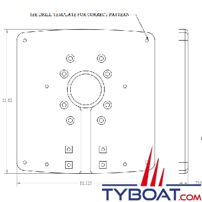 Seaview - Platine - pour support modulaire M1 - pour radars Furuno, JRC, Simrad, Sitex - ADA-R2